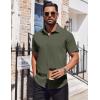 imageCOOFANDY Mens Dress Shirts Button Down Short Sleeve Shirt Summer Shirts Business Casual Wedding ShirtArmy Green