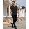 imageCOOFANDY Mens Dress Shirts Button Down Short Sleeve Shirt Summer Shirts Business Casual Wedding ShirtBlack