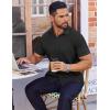 imageCOOFANDY Mens Dress Shirts Button Down Short Sleeve Shirt Summer Shirts Business Casual Wedding ShirtBlack