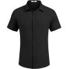 imageCOOFANDY Mens Dress Shirts Button Down Short Sleeve Shirt Summer Shirts Business Casual Wedding ShirtBlack