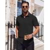 imageCOOFANDY Mens Dress Shirts Button Down Short Sleeve Shirt Summer Shirts Business Casual Wedding ShirtBlack