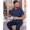 imageCOOFANDY Mens Dress Shirts Button Down Short Sleeve Shirt Summer Shirts Business Casual Wedding ShirtDark Blue