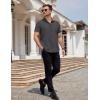 imageCOOFANDY Mens Dress Shirts Button Down Short Sleeve Shirt Summer Shirts Business Casual Wedding ShirtDark Grey