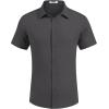 imageCOOFANDY Mens Dress Shirts Button Down Short Sleeve Shirt Summer Shirts Business Casual Wedding ShirtDark Grey