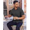 imageCOOFANDY Mens Dress Shirts Button Down Short Sleeve Shirt Summer Shirts Business Casual Wedding ShirtDark Grey