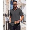 imageCOOFANDY Mens Dress Shirts Button Down Short Sleeve Shirt Summer Shirts Business Casual Wedding ShirtDark Grey