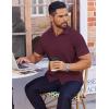 imageCOOFANDY Mens Dress Shirts Button Down Short Sleeve Shirt Summer Shirts Business Casual Wedding ShirtDeep Red