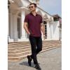 imageCOOFANDY Mens Dress Shirts Button Down Short Sleeve Shirt Summer Shirts Business Casual Wedding ShirtDeep Red