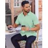 imageCOOFANDY Mens Dress Shirts Button Down Short Sleeve Shirt Summer Shirts Business Casual Wedding ShirtLight Green