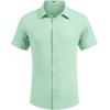 imageCOOFANDY Mens Dress Shirts Button Down Short Sleeve Shirt Summer Shirts Business Casual Wedding ShirtLight Green