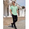imageCOOFANDY Mens Dress Shirts Button Down Short Sleeve Shirt Summer Shirts Business Casual Wedding ShirtLight Green