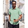 imageCOOFANDY Mens Dress Shirts Button Down Short Sleeve Shirt Summer Shirts Business Casual Wedding ShirtLight Green