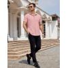 imageCOOFANDY Mens Dress Shirts Button Down Short Sleeve Shirt Summer Shirts Business Casual Wedding ShirtLight Pink