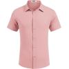 imageCOOFANDY Mens Dress Shirts Button Down Short Sleeve Shirt Summer Shirts Business Casual Wedding ShirtLight Pink