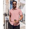 imageCOOFANDY Mens Dress Shirts Button Down Short Sleeve Shirt Summer Shirts Business Casual Wedding ShirtLight Pink