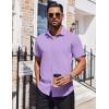 imageCOOFANDY Mens Dress Shirts Button Down Short Sleeve Shirt Summer Shirts Business Casual Wedding ShirtLight Purple