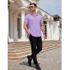 imageCOOFANDY Mens Dress Shirts Button Down Short Sleeve Shirt Summer Shirts Business Casual Wedding ShirtLight Purple