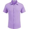 imageCOOFANDY Mens Dress Shirts Button Down Short Sleeve Shirt Summer Shirts Business Casual Wedding ShirtLight Purple