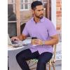 imageCOOFANDY Mens Dress Shirts Button Down Short Sleeve Shirt Summer Shirts Business Casual Wedding ShirtLight Purple