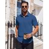 imageCOOFANDY Mens Dress Shirts Button Down Short Sleeve Shirt Summer Shirts Business Casual Wedding ShirtNavy Blue