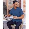 imageCOOFANDY Mens Dress Shirts Button Down Short Sleeve Shirt Summer Shirts Business Casual Wedding ShirtNavy Blue