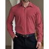 imageCOOFANDY Mens Formal Dress Shirt Hidden Button Front Wrinkle Free Shirt Regular Fit Stretch Business Casual ShirtsDusty Red