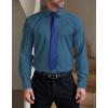 imageCOOFANDY Mens Formal Dress Shirt Hidden Button Front Wrinkle Free Shirt Regular Fit Stretch Business Casual ShirtsPeacock Blue