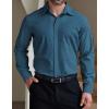 imageCOOFANDY Mens Formal Dress Shirt Hidden Button Front Wrinkle Free Shirt Regular Fit Stretch Business Casual ShirtsPeacock Blue