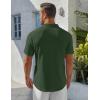 imageCOOFANDY Mens Henley Shirt Short Sleeve Stand Collar Summer Casual Beach Hippie TShirtsArmy Green