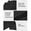 imageCOOFANDY Mens Henley Shirt Short Sleeve Stand Collar Summer Casual Beach Hippie TShirtsBlack