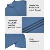 imageCOOFANDY Mens Henley Shirt Short Sleeve Stand Collar Summer Casual Beach Hippie TShirtsGrey Blue