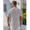 imageCOOFANDY Mens Henley Shirt Short Sleeve Stand Collar Summer Casual Beach Hippie TShirtsLight Grey