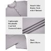 imageCOOFANDY Mens Henley Shirt Short Sleeve Stand Collar Summer Casual Beach Hippie TShirtsLight Grey