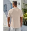 imageCOOFANDY Mens Henley Shirt Short Sleeve Stand Collar Summer Casual Beach Hippie TShirtsLight Khaki