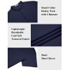 imageCOOFANDY Mens Henley Shirt Short Sleeve Stand Collar Summer Casual Beach Hippie TShirtsNavy Blue