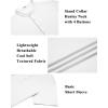 imageCOOFANDY Mens Henley Shirt Short Sleeve Stand Collar Summer Casual Beach Hippie TShirtsWhite
