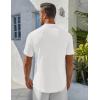imageCOOFANDY Mens Henley Shirt Short Sleeve Stand Collar Summer Casual Beach Hippie TShirtsWhite