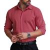 imageCOOFANDY Mens Formal Dress Shirt Hidden Button Front Wrinkle Free Shirt Regular Fit Stretch Business Casual ShirtsDusty Red