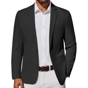imageCOOFANDY Mens Casual Blazer Lightweight Sport Coat One Button Suit JacketBlack