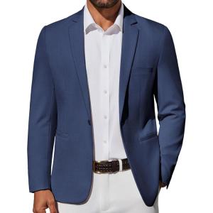 imageCOOFANDY Mens Casual Blazer Lightweight Sport Coat One Button Suit JacketNavy Blue