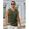 imageCOOFANDY Mens Casual Tank Tops Knit Sleeveless Shirt Summer Beach Tank Shirt Breathable Muscle T ShirtsArmy Green
