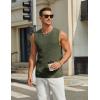 imageCOOFANDY Mens Casual Tank Tops Knit Sleeveless Shirt Summer Beach Tank Shirt Breathable Muscle T ShirtsArmy Green