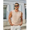 imageCOOFANDY Mens Casual Tank Tops Knit Sleeveless Shirt Summer Beach Tank Shirt Breathable Muscle T ShirtsCream