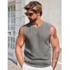 imageCOOFANDY Mens Casual Tank Tops Knit Sleeveless Shirt Summer Beach Tank Shirt Breathable Muscle T ShirtsDark Grey