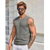 imageCOOFANDY Mens Casual Tank Tops Knit Sleeveless Shirt Summer Beach Tank Shirt Breathable Muscle T ShirtsDark Grey