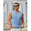 imageCOOFANDY Mens Casual Tank Tops Knit Sleeveless Shirt Summer Beach Tank Shirt Breathable Muscle T ShirtsLight Blue