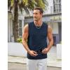 imageCOOFANDY Mens Casual Tank Tops Knit Sleeveless Shirt Summer Beach Tank Shirt Breathable Muscle T ShirtsNavy Blue