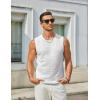 imageCOOFANDY Mens Casual Tank Tops Knit Sleeveless Shirt Summer Beach Tank Shirt Breathable Muscle T ShirtsWhite