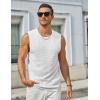 imageCOOFANDY Mens Casual Tank Tops Knit Sleeveless Shirt Summer Beach Tank Shirt Breathable Muscle T ShirtsWhite