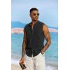 imageCOOFANDY Mens Sleeveless Summer Shirts Casual Beach Tank Tops Button Up Textured Tank Shirt for VacationBlack